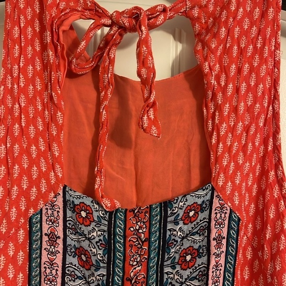 Aeropostale‎ Tank Dress women’s Small Floral  print and color blocking red/blue - Picture 5 of 7
